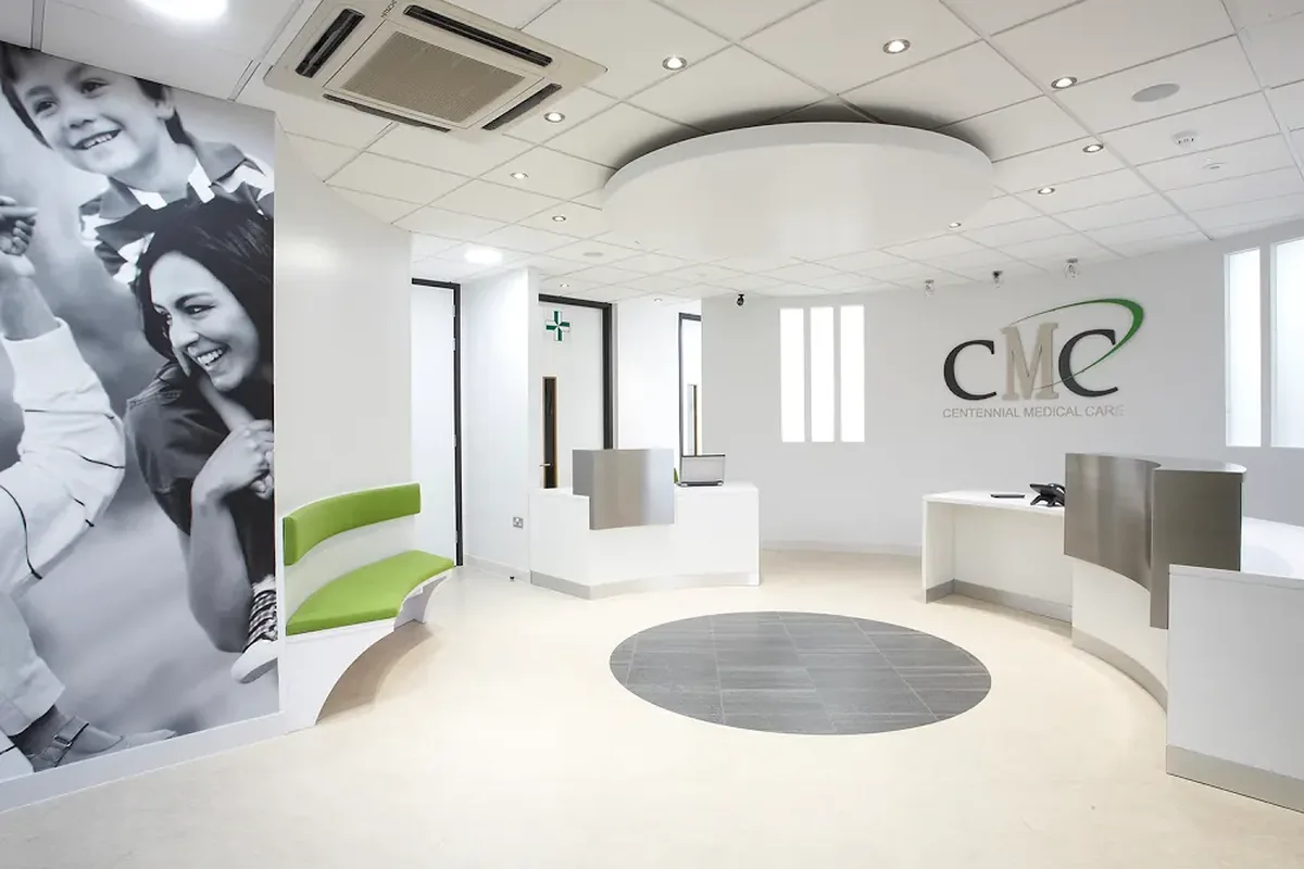 The reception at Centennial Medical Care, where Elstree Private Urgent Care patients check in